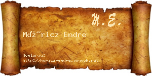 Móricz Endre névjegykártya
